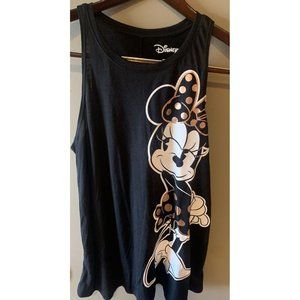 Disney's Minnie Mouse Polka Dot Character Juniors Tank Top Black Large 11/13